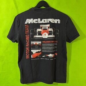 McLaren Formula 1 Team MP4/2 C Racing Graphic T-Shirt Black XS Mens Womens